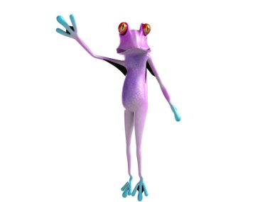 Komik kurbağanın 3 boyutlu çizimi