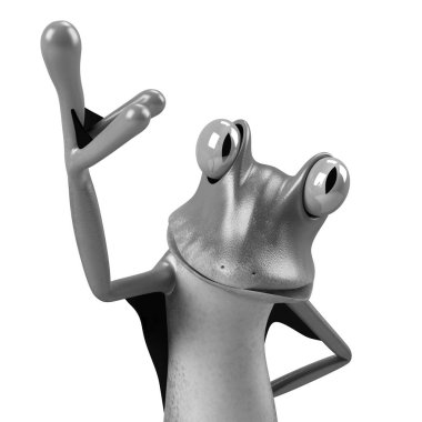 Komik kurbağanın 3 boyutlu çizimi