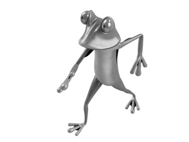 Komik kurbağanın 3 boyutlu çizimi