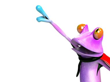 Komik kurbağanın 3 boyutlu çizimi