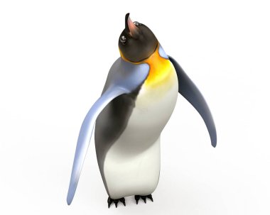 Sevimli bir penguenin 3D görüntüsü 