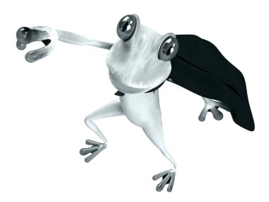 Komik kurbağanın 3 boyutlu çizimi