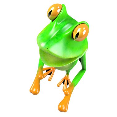 Komik kurbağanın 3 boyutlu çizimi