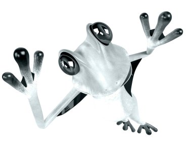 Komik kurbağanın 3 boyutlu çizimi