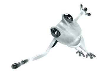 Komik kurbağanın 3 boyutlu çizimi