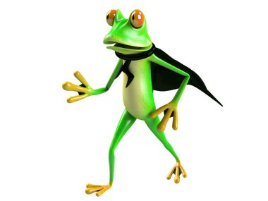 Komik kurbağanın 3 boyutlu çizimi