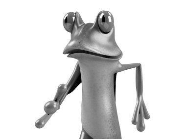 Komik kurbağanın 3 boyutlu çizimi