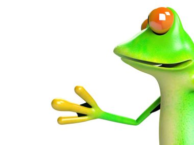 Komik kurbağanın 3 boyutlu çizimi