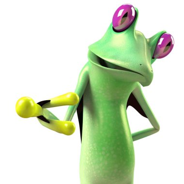 Komik kurbağanın 3 boyutlu çizimi