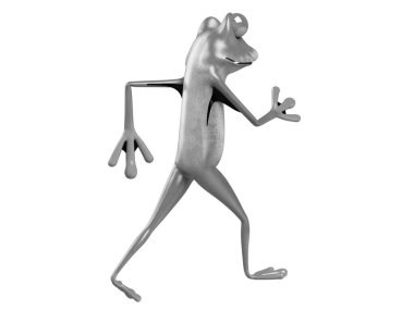 Komik kurbağanın 3 boyutlu çizimi