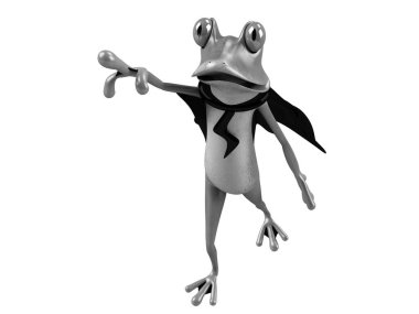 Komik kurbağanın 3 boyutlu çizimi