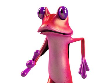 Komik kurbağanın 3 boyutlu çizimi