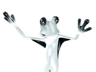 Komik kurbağanın 3 boyutlu çizimi