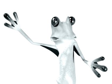 Komik kurbağanın 3 boyutlu çizimi