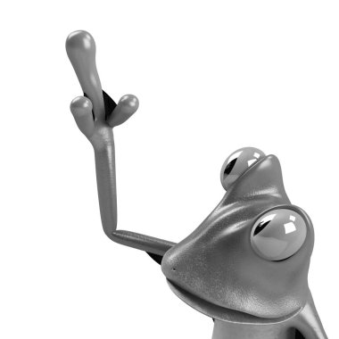 Komik kurbağanın 3 boyutlu çizimi