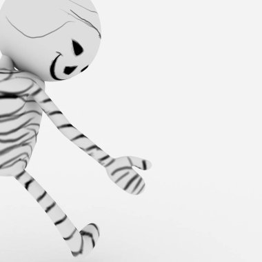 Cadılar Bayramı çizgi filmi stil ve modern mumya karakteri 