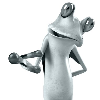 Komik kurbağanın 3 boyutlu çizimi