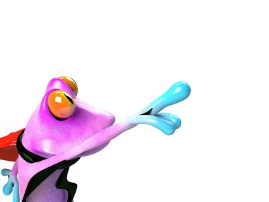 Komik kurbağanın 3 boyutlu çizimi