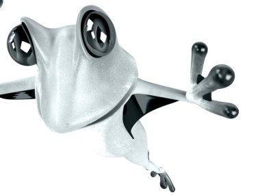 Komik kurbağanın 3 boyutlu çizimi