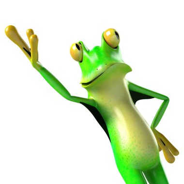 Komik kurbağanın 3 boyutlu çizimi
