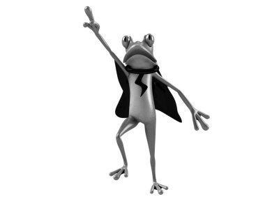 Komik kurbağanın 3 boyutlu çizimi