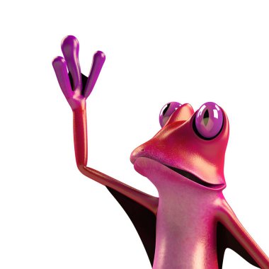 Komik kurbağanın 3 boyutlu çizimi
