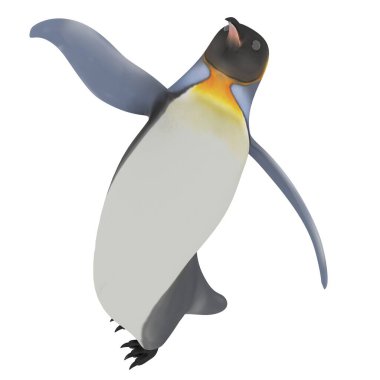 Sevimli bir penguenin 3D görüntüsü 