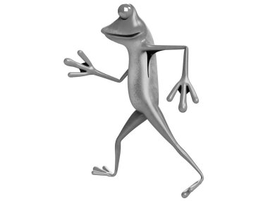 Komik kurbağanın 3 boyutlu çizimi