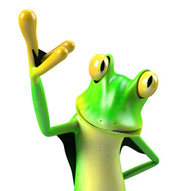 Komik kurbağanın 3 boyutlu çizimi