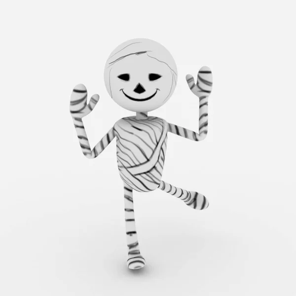 Halloween cartoon stylish and modern mummy character