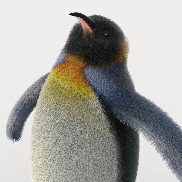 Çizgi film pengueninin 3D görüntüsü