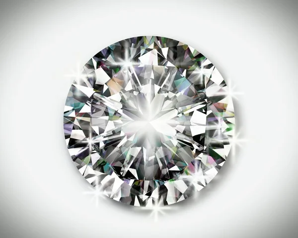 Bague Diamant Avec Diamants Isolés Sur Fond Blanc — Photo