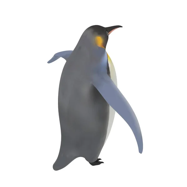 一个可爱企鹅的3D渲染 — 图库照片