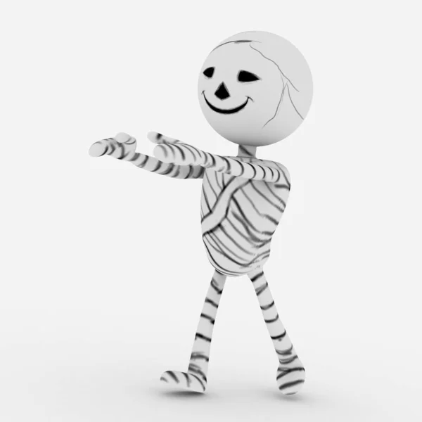Halloween Desenho Animado Elegante Moderno Múmia Personagem — Fotografia de Stock