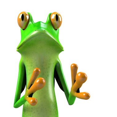 Komik kurbağanın 3 boyutlu çizimi