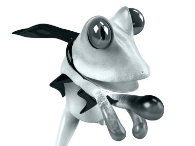 Komik kurbağanın 3 boyutlu çizimi