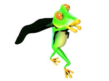 Komik kurbağanın 3 boyutlu çizimi