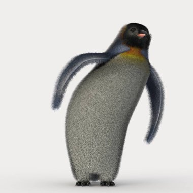 Çizgi film pengueninin 3D görüntüsü