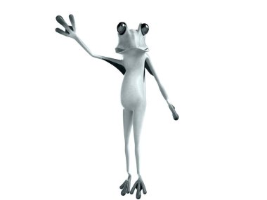 Komik kurbağanın 3 boyutlu çizimi