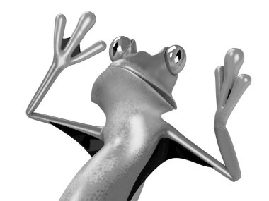 Komik kurbağanın 3 boyutlu çizimi