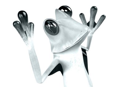 Komik kurbağanın 3 boyutlu çizimi