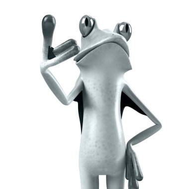 Komik kurbağanın 3 boyutlu çizimi