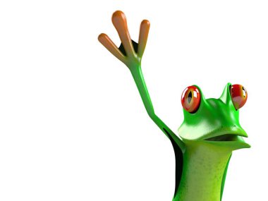 Komik kurbağanın 3 boyutlu çizimi