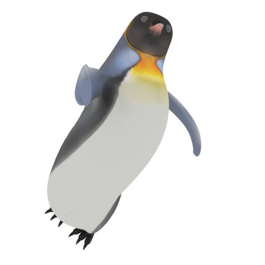 Sevimli bir penguenin 3D görüntüsü 