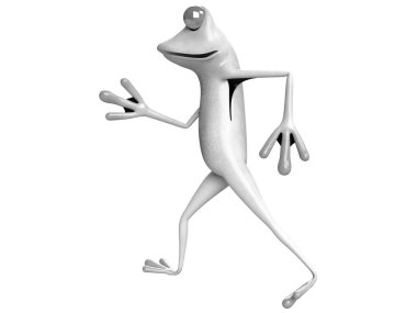 Komik kurbağanın 3 boyutlu çizimi