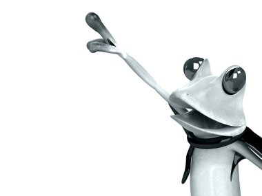 Komik kurbağanın 3 boyutlu çizimi