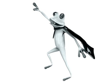 Komik kurbağanın 3 boyutlu çizimi