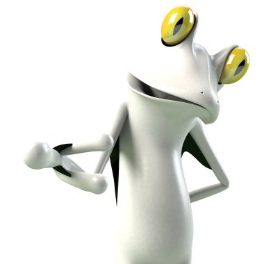 Komik kurbağanın 3 boyutlu çizimi