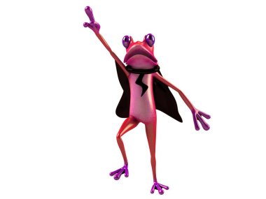 Komik kurbağanın 3 boyutlu çizimi