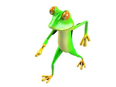 Komik kurbağanın 3 boyutlu çizimi